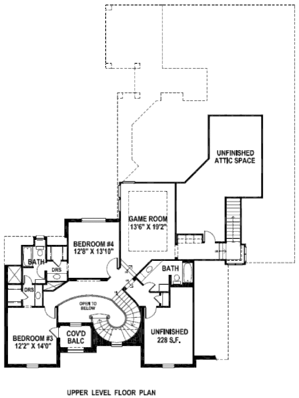 Tudor Floor Plan - Upper Floor Plan #141-287