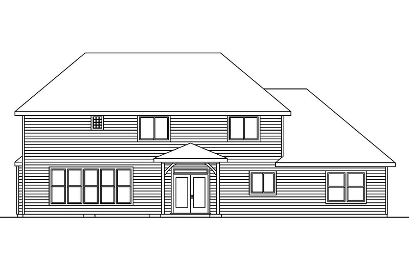 Home Plan - Exterior - Rear Elevation for European House Plan #124-562 - 3 bed, 3 bath