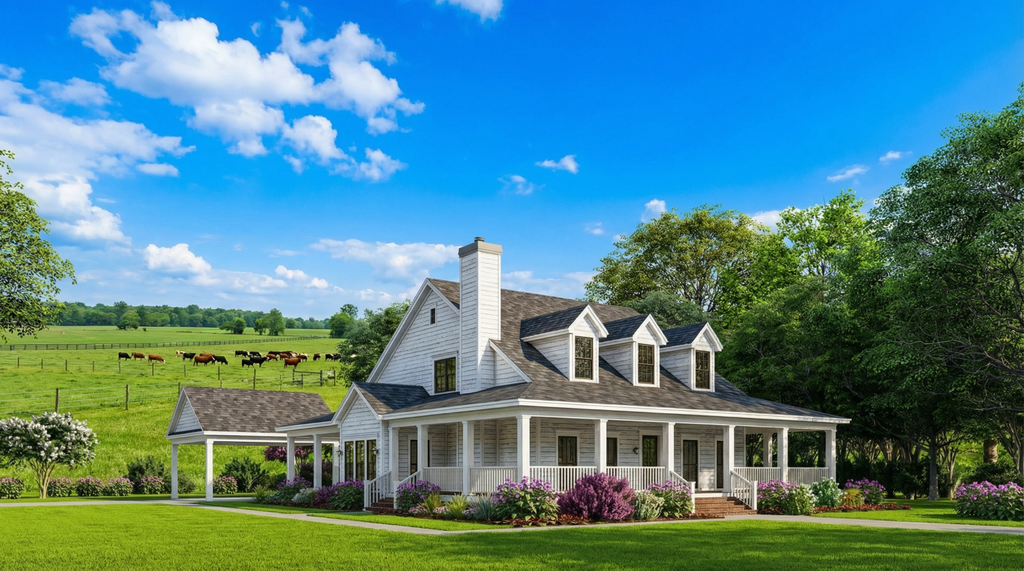 Exterior - Front Elevation 2 for Farmhouse House Plan #17-3420 - 4 bed, 3 bath