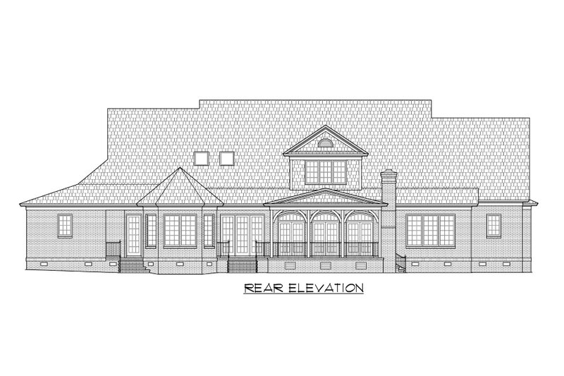 Dream House Plan - Exterior - Rear Elevation for European House Plan #1054-56 - 5 bed, 4.5 bath