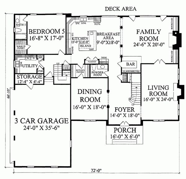 House Design - European Floor Plan - Main Floor Plan #137-173