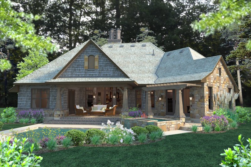 Home Plan - Exterior - Rear Elevation for Craftsman House Plan #120-184 - 4 bed, 3.5 bath