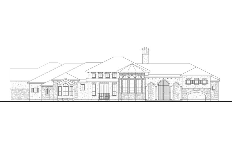 House Blueprint - Exterior - Front Elevation 4 for Mediterranean House Plan #80-124 - 4 bed, 4.5 bath