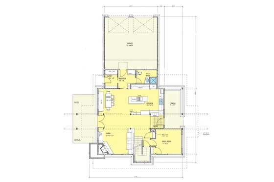 Floor Plan - Main Floor for Contemporary House Plan #573-2 - 3 bed, 3 bath
