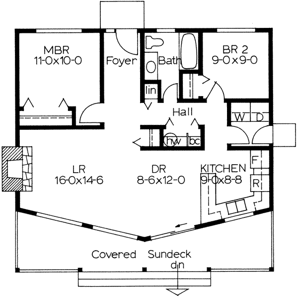 House Design - Cottage Floor Plan - Main Floor Plan #126-110