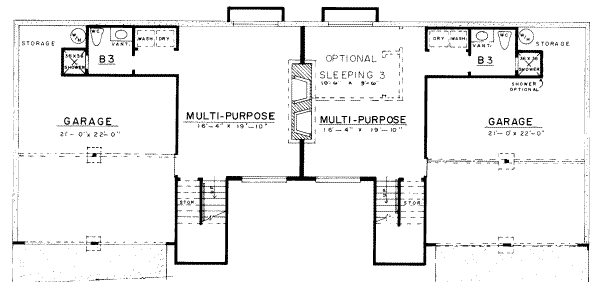 Modern Floor Plan - Lower Floor Plan #303-151