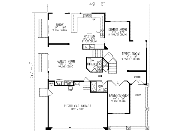Traditional Floor Plan - Main Floor Plan #1-779