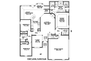 Floor Plan - Main Floor for European House Plan #81-1511 - 3 bed, 2 bath