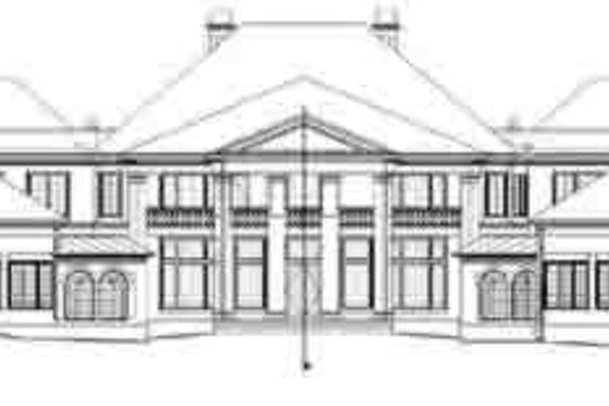 Exterior - Rear Elevation for European House Plan #119-228 - 5 bed, 5 bath
