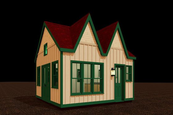 Exterior - Front Elevation for European House Plan #917-28 - 1 bed, 1 bath