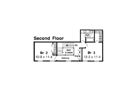 Floor Plan - Upper Floor for Traditional House Plan #312-793 - 3 bed, 2.5 bath