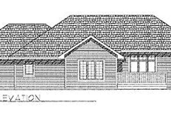 Exterior - Rear Elevation for Traditional House Plan #70-168 - 3 bed, 2 bath