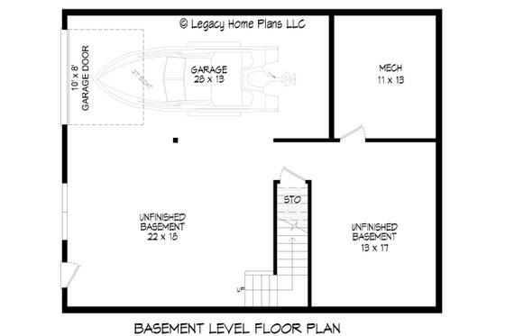 Floor Plan - Lower Floor for Country House Plan #932-896 - 3 bed, 2 bath