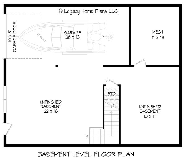 Country Floor Plan - Lower Floor Plan #932-896