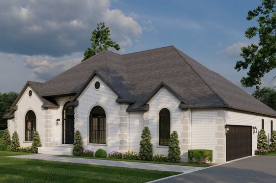 Exterior - Front Elevation 3 for European House Plan #17-1180 - 4 bed, 2.5 bath