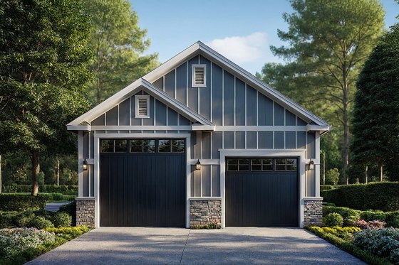 Exterior - Front Elevation 3 for Farmhouse House Plan #124-1448, 0 bath