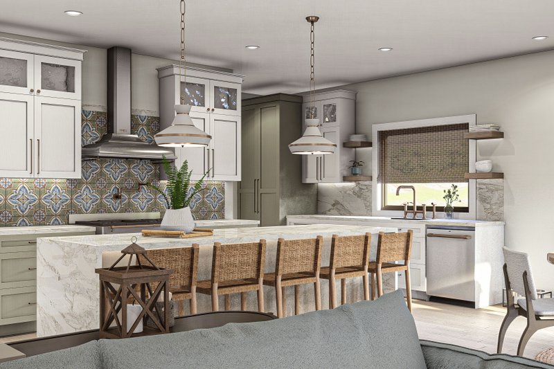 Architectural House Design - Interior - Kitchen for Adobe / Southwestern House Plan #455-503 - 4 bed, 2.5 bath