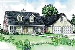 Southern Exterior - Front Elevation Plan #16-202