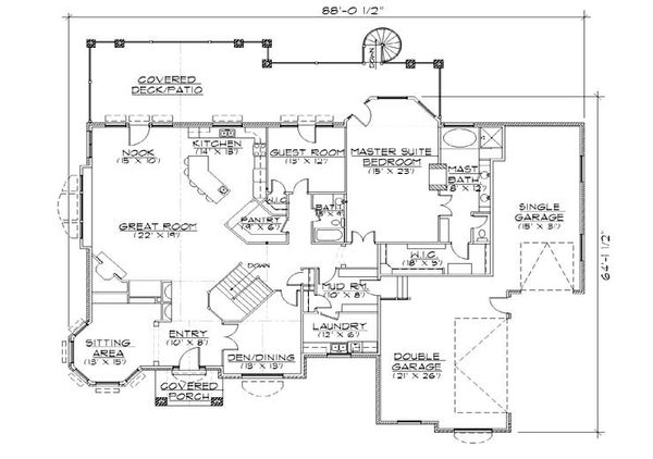 Bungalow Floor Plan - Main Floor Plan #5-327