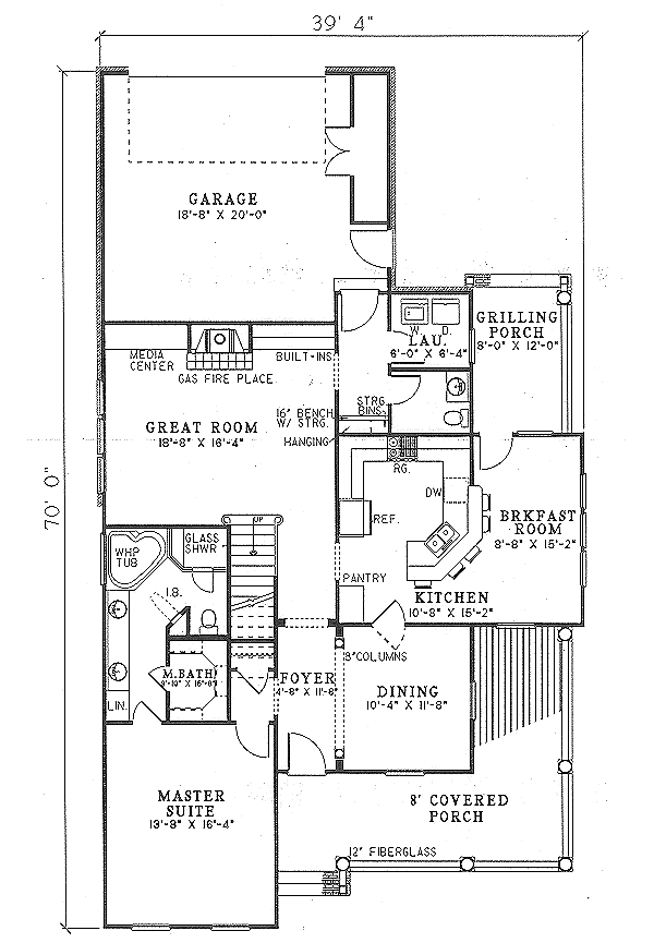 Dream House Plan - Farmhouse Floor Plan - Main Floor Plan #17-286