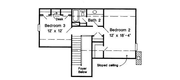 European Floor Plan - Upper Floor Plan #410-190