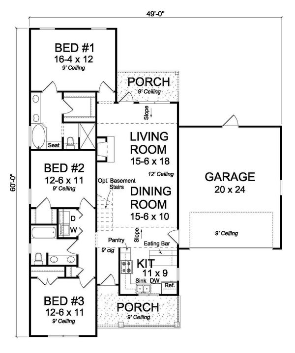 Floor Plan - Main Floor Plan #513-2077