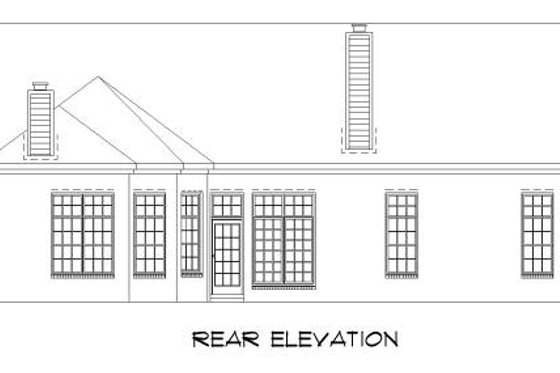 Exterior - Rear Elevation for Traditional House Plan #424-127 - 3 bed, 2 bath