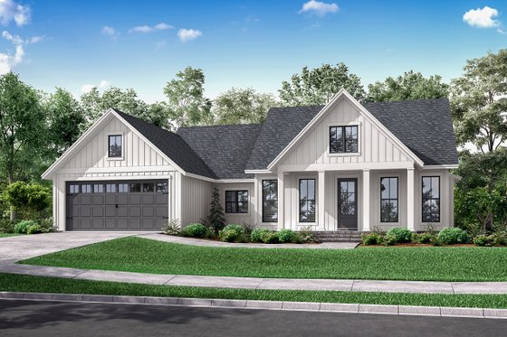 Exterior - Front Elevation 3 for Farmhouse House Plan #430-221 - 3 bed, 2 bath