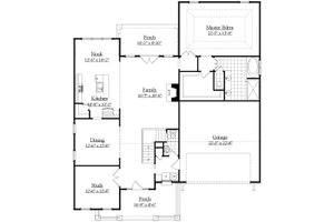 Floor Plan - Main Floor for Farmhouse House Plan #1071-6 - 4 bed, 3.5 bath
