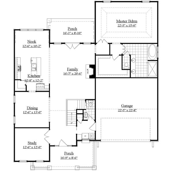 Dream House Plan - Farmhouse Floor Plan - Main Floor Plan #1071-6