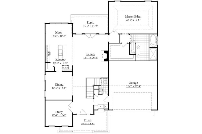 Dream House Plan - Floor Plan - Main Floor for Farmhouse House Plan #1071-6 - 4 bed, 3.5 bath