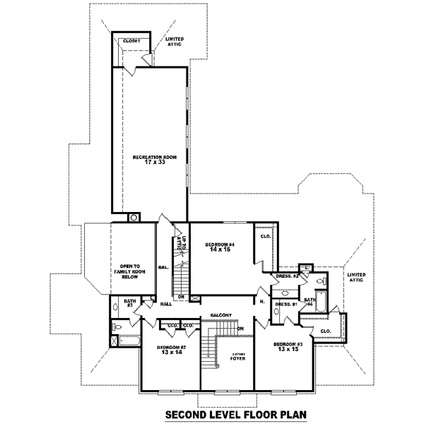 Colonial Floor Plan - Upper Floor Plan #81-1631