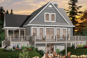 Exterior - Rear Elevation 3 for Country House Plan #23-849 - 3 bed, 2 bath