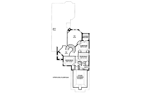 Floor Plan - Upper Floor for European House Plan #141-330 - 3 bed, 2.5 bath