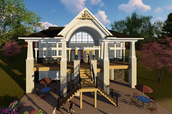 Exterior - Rear Elevation for Traditional House Plan #70-1435 - 5 bed, 5.5 bath
