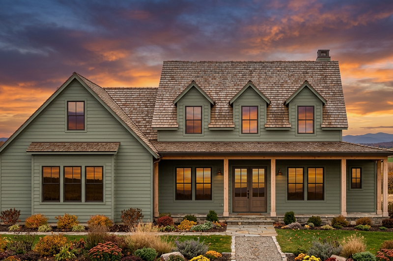 House Blueprint - Exterior - Front Elevation 3 for Farmhouse House Plan #1096-203 - 4 bed, 3.5 bath