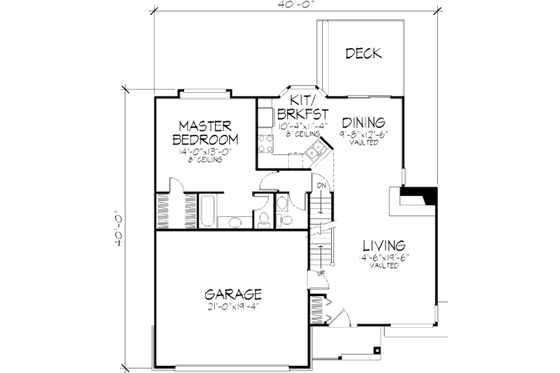 Floor Plan - Main Floor for Ranch House Plan #320-354 - 3 bed, 2.5 bath