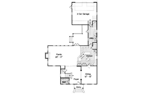 Floor Plan - Main Floor for Colonial House Plan #417-296 - 3 bed, 2.5 bath