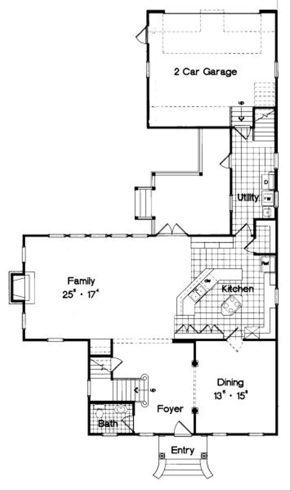 Colonial Floor Plan - Main Floor Plan #417-296