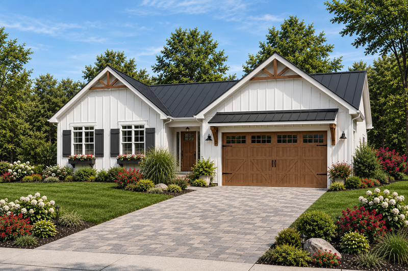 House Blueprint - Exterior - Front Elevation 2 for Farmhouse House Plan #928-440 - 2 bed, 2.5 bath