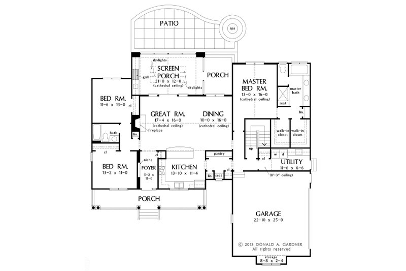 Home Plan - Floor Plan - Main Floor for Country House Plan #929-8 - 3 bed, 2 bath