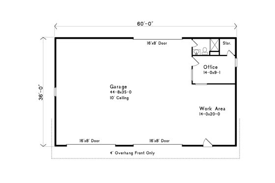 Floor Plan - Main Floor for Ranch House Plan #22-548, 0 bath