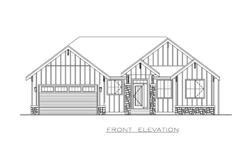 Architectural House Design - Exterior - Front Elevation 3 for Farmhouse House Plan #1100-165 - 2 bed, 2 bath