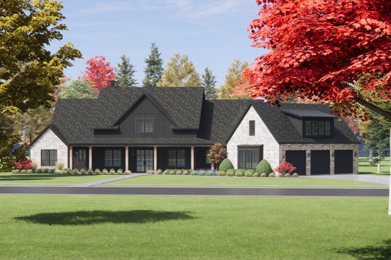 Exterior - Front Elevation 4 for Farmhouse House Plan #1096-21 - 4 bed, 4.5 bath
