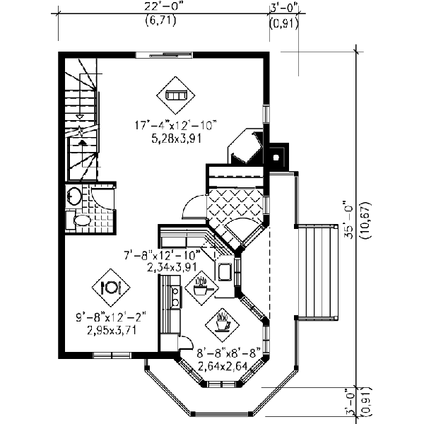 European Floor Plan - Main Floor Plan #25-2296