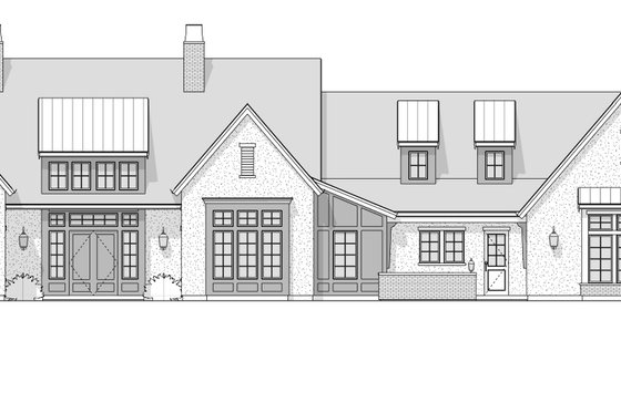 Exterior - Front Elevation 7 for Farmhouse House Plan #1114-92 - 2 bed, 2.5 bath