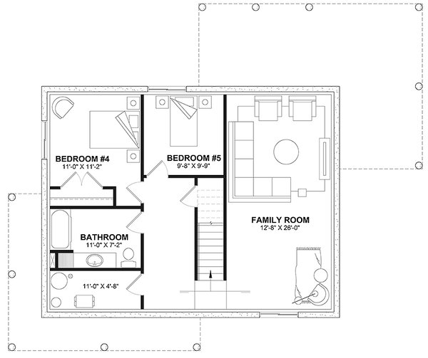 Country Floor Plan - Lower Floor Plan #23-2765
