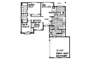 Floor Plan - Main Floor for Traditional House Plan #47-238 - 3 bed, 2 bath