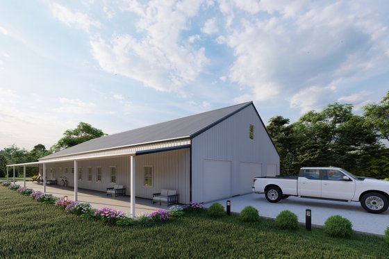 Exterior - Other Elevation 6 for Barndominium House Plan #1107-38 - 4 bed, 3 bath