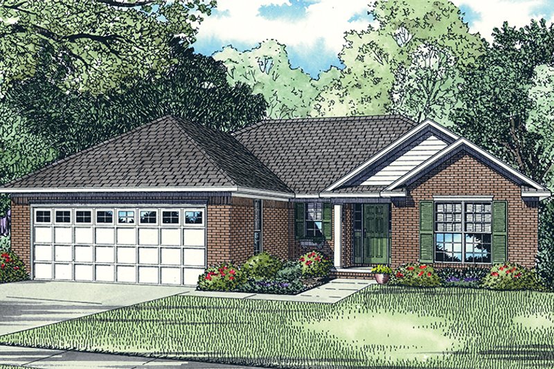 House Blueprint - Traditional Exterior - Front Elevation Plan #17-3452